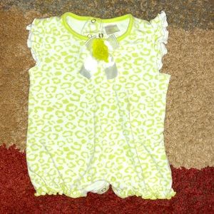 Cutie Pie light green cheetah romper